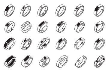 Fitness Band Icon Ultra Minimalist Art