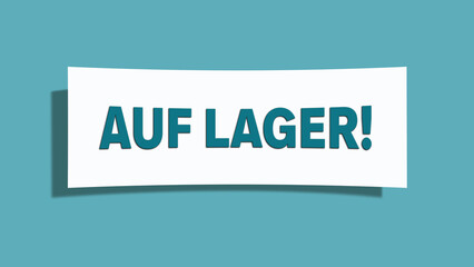 Auf Lager (In stock) - A card isolated on light green background.