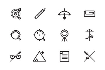 Fototapeta premium Ultra Minimalist Focus Icon Line Art