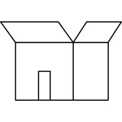 Minimalist Vector of a Kraft Paper Carton Used in Logistics