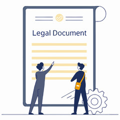 Business People Reviewing Legal Document Process Efficiency And Compliance Together