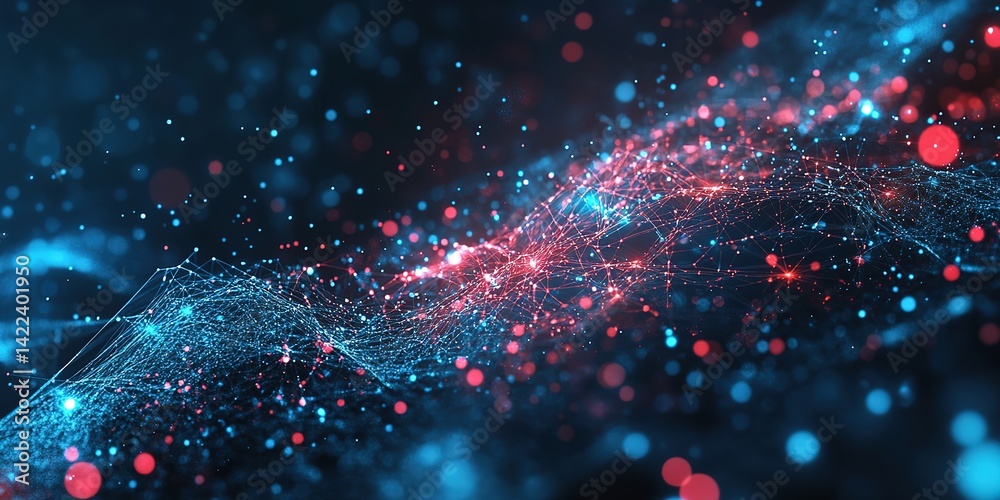 Poster digital background perfect for tech processes, neural networks, artificial intelligence, data transf