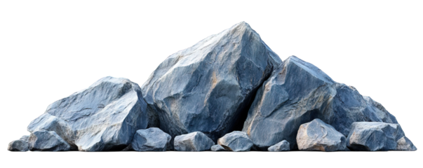 Rocky hill isolated on transparent background, generative ai