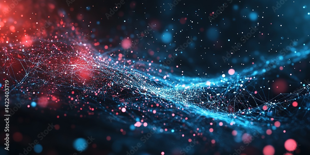 Poster digital background perfect for tech processes, neural networks, artificial intelligence, data transf