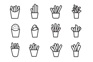 French Fries Ultra Minimalist Line Art