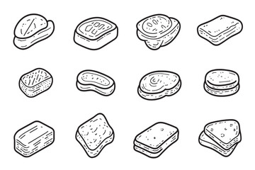 Minimalist French Toast Icon 2D Line Design