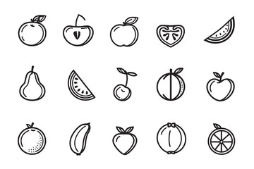 Fruit Icon Ultra Minimalist Line Art