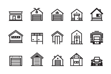 Ultra Minimalist Garage Icon 2D Art