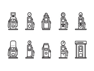 Gas Pump Icon Simple Line Art