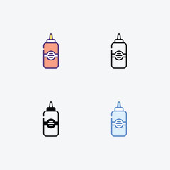 Ketchup  icons set in different style vector stock illustration