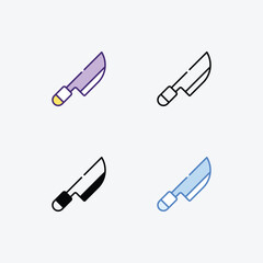 Knife  icons set in different style vector stock illustration