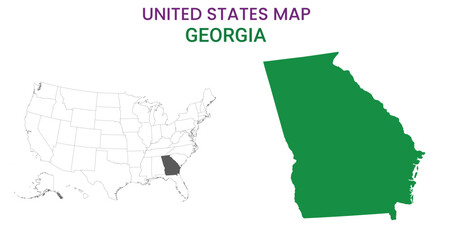 Georgia map of USA state. Georgia map vector illustration. Georgia vector map on white background.