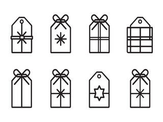 Gift Tag Minimalist 2D Line Art