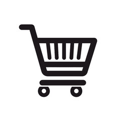 Shopping Cart Icon on Transparent Background  