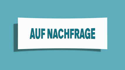 Auf Nachfrage (On request) - A card isolated on light green background.