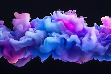 Dynamic Smoke Cloud in Vibrant Shades of Blue