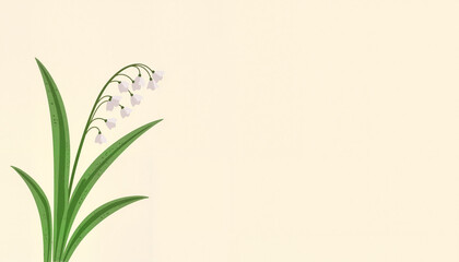 Elegant lily of the valley in minimalist design, nature symbolism