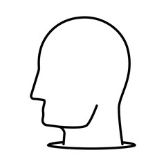 Head of a man icon. Vector illustration of a head.