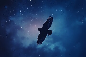 A Majestic Owl Flying Through the Night Sky