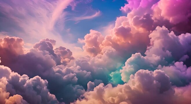 Cinemagraph twirl of colorful clouds in the sky 4K
