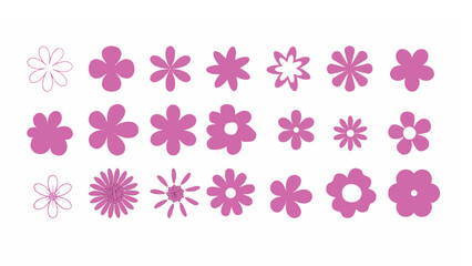 set of pink flowers