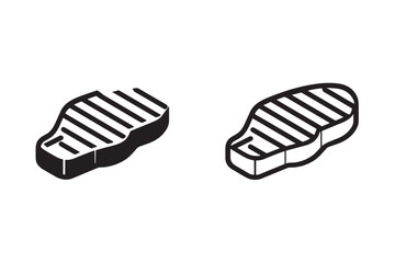 Grilled Steak Icon Ultra Minimalist Art
