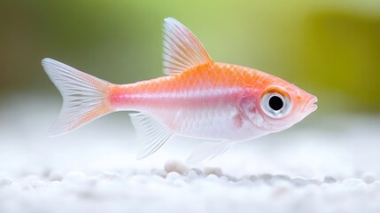 Obraz premium Small, orange-pink fish in aquarium