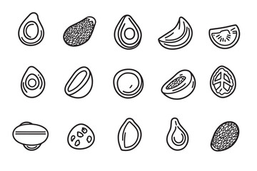 Guacamole 2D Line Art Icons