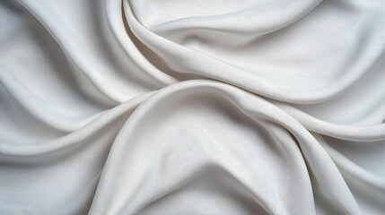 Obraz premium Wrinkled White Linen Fabric Texture Background