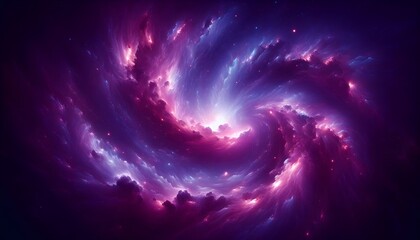 A deep purple space wallpaper showing a swirling galaxy with glowing accents and soft nebula clouds in motion