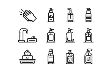 Simple Hand Wash Icon 2D Design