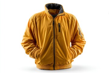 Mustard Yellow Bomber Jacket: A Minimalist Fashion Photograph