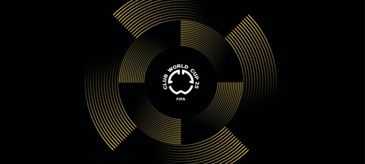 soccer championship football blank template with square and rounded gold black gradient lines