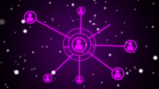 Networking topology animation. line icon animation on transparent background, White color looping networking cyan color concept.  