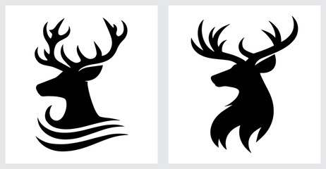 deer silhouette vector logo