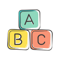 abc block icon, abc block vector illustration-simple illustration of abc block, perfect for abc block logos and icons