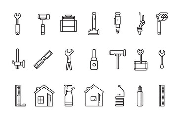 Obraz premium Home Inspection Icon Simple Line Art