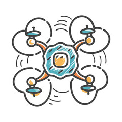ai powered drone icon, ai powered drone vector illustration-simple illustration of ai powered drone, perfect for ai powered drone logos and icons