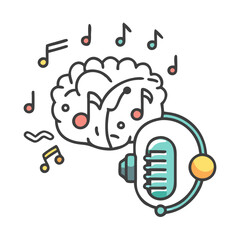 ai powered music generation icon, ai powered music generation vector illustration-simple illustration of ai powered music generation, perfect for ai powered music generation logos and icons
