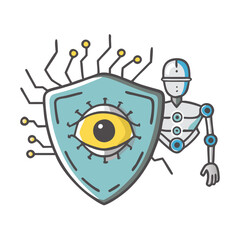 ai security system icon, ai security system vector illustration-simple illustration of ai security system, perfect for ai security system logos and icons