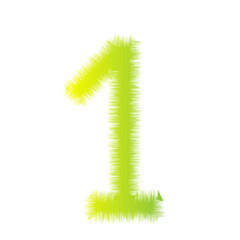 textured gradient number one, number one in green isolated on white background png.
