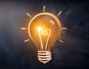 light bulb on black background