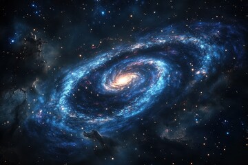 Obraz premium Spiral galaxy in the vast expanse of space.