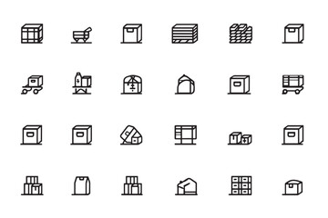 Inventory Simple 2D Line Art Icon