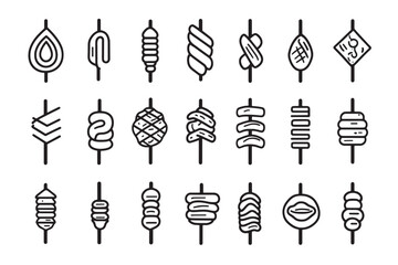 Minimalist Kebab Icon in Line Art