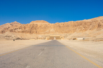 Mortuary Temple of Queen Hatshepsut in Deir El-Bahri, west bank, Luxor, Egypt. 