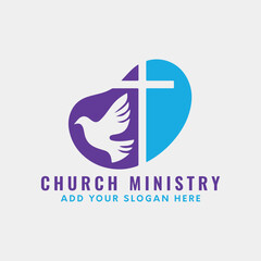 church ministry logo design vector