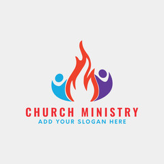 church ministry logo design vector