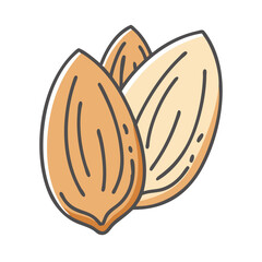 almond icon, almond vector illustration-simple illustration of almond, perfect for almond logos and icons