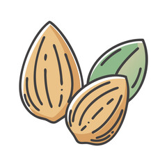 almond icon, almond vector illustration-simple illustration of almond, perfect for almond logos and icons